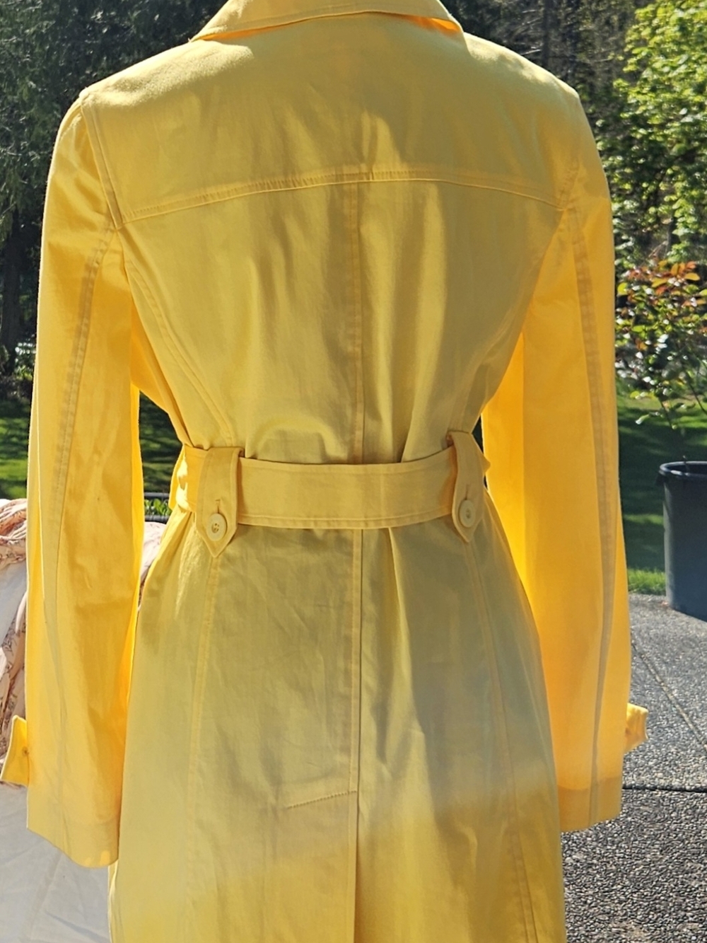 A/LINE Sky Bright Yellow for W Belted Trench Coat Sz M perfect For Any Occasions - Picture 3 of 14